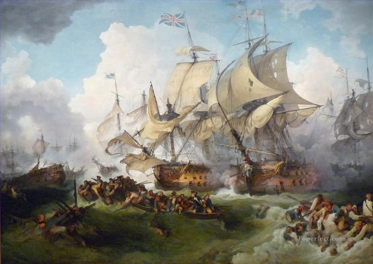Loutherbourg La Victoire de Lord Howe Naval Battle Oil Paintings